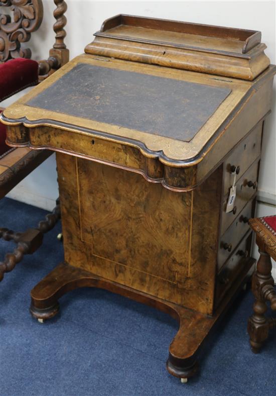 A Victorian walnut davenport W.56cm